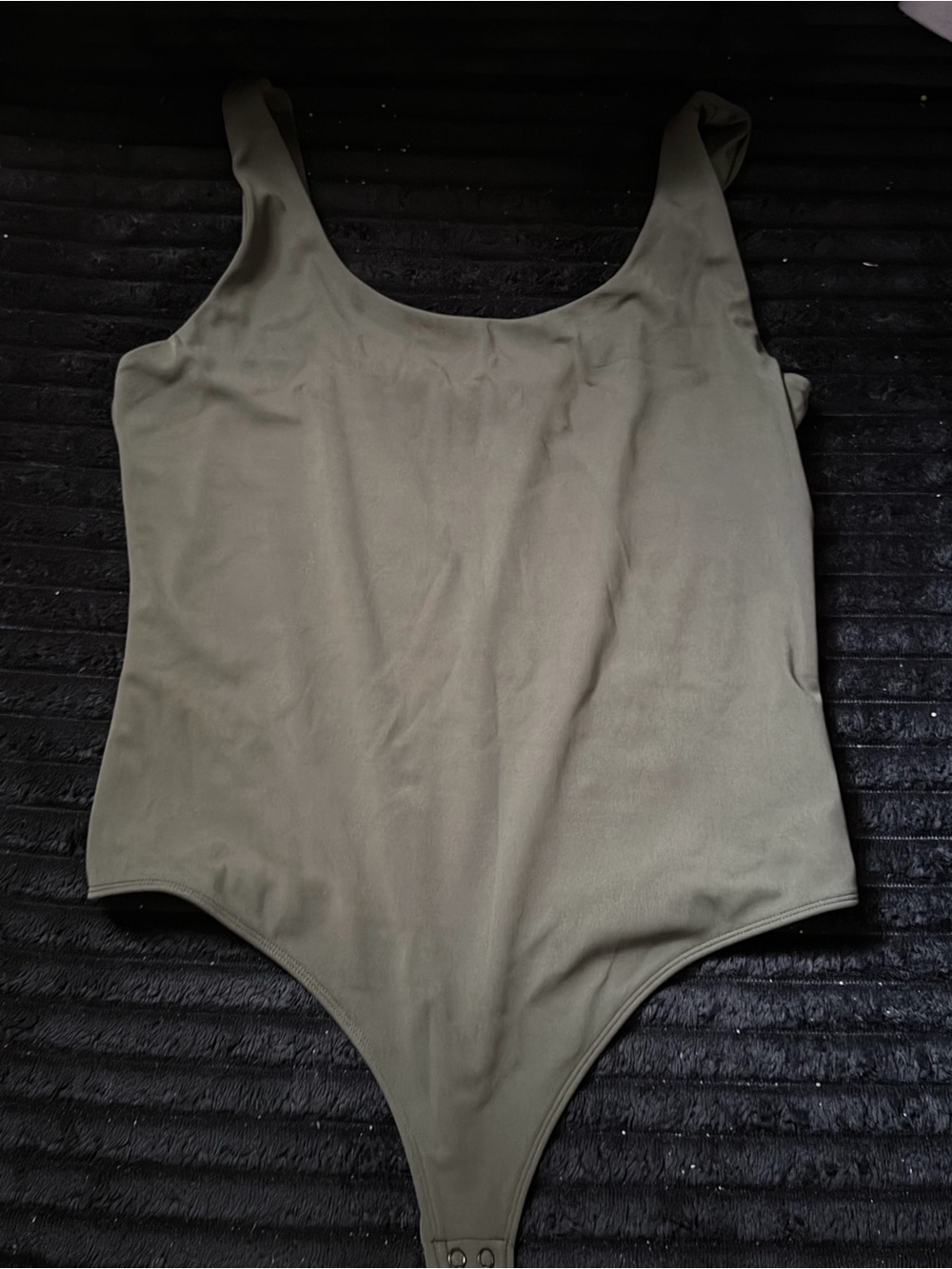 Express Olive Green Scoop Neck Bodysuit